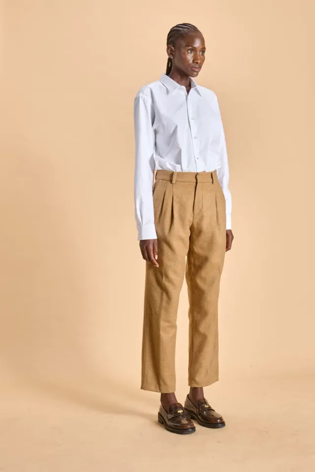 Soubacq Trevi pantalon femme laine beige
