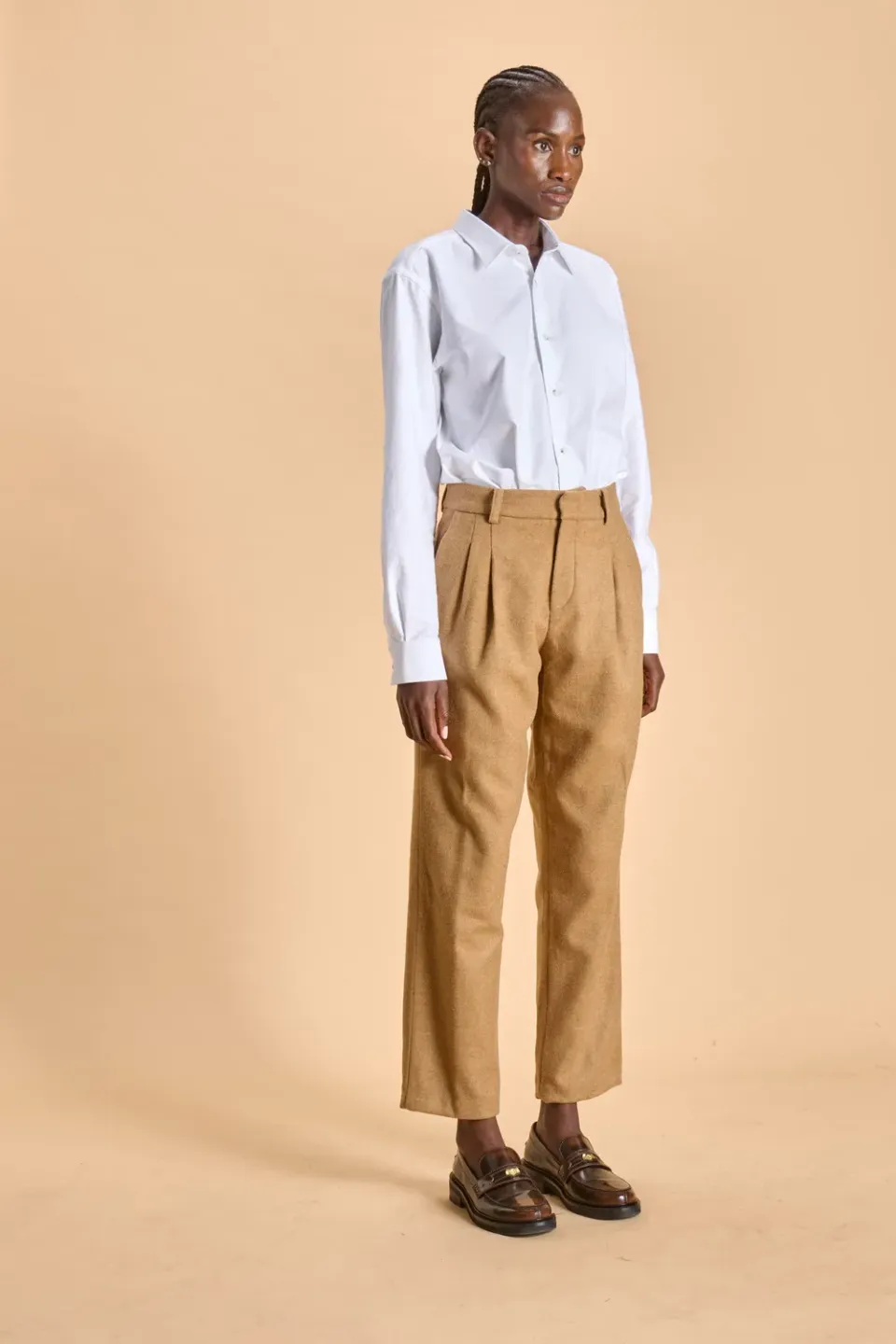 Soubacq Trevi pantalon femme laine beige