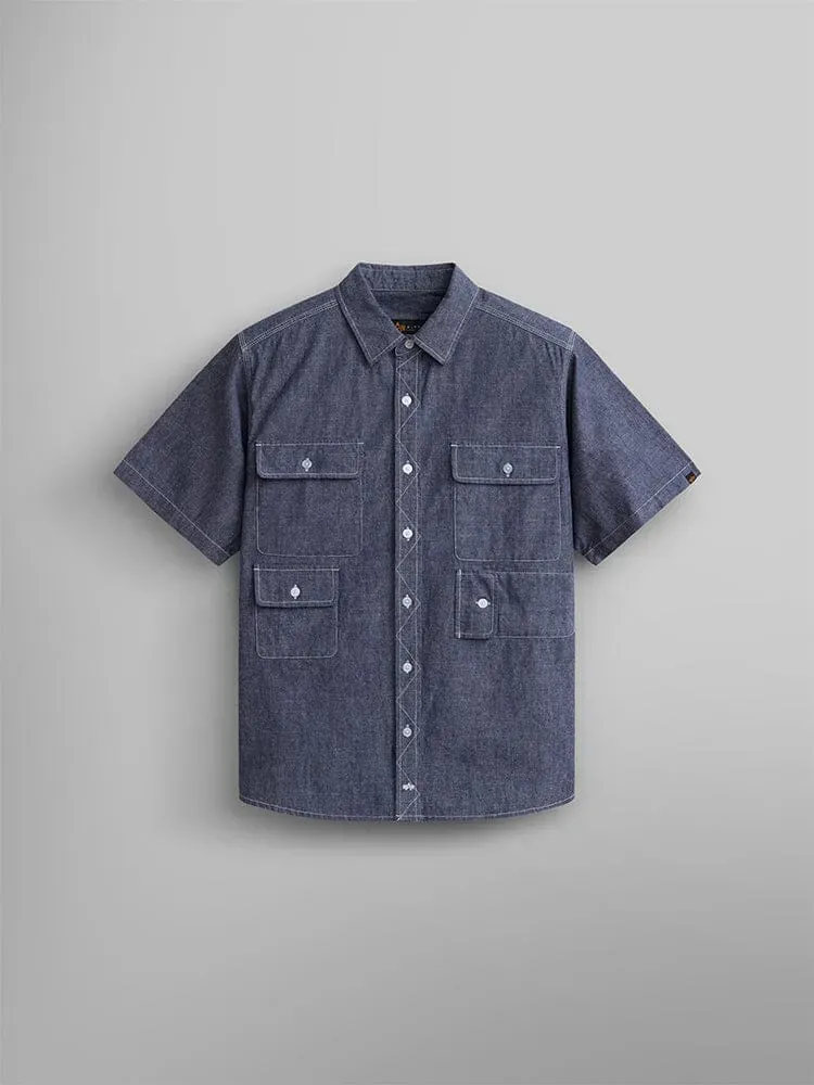 Alpha Industries Multi Pocket chemise courte bleu chambray