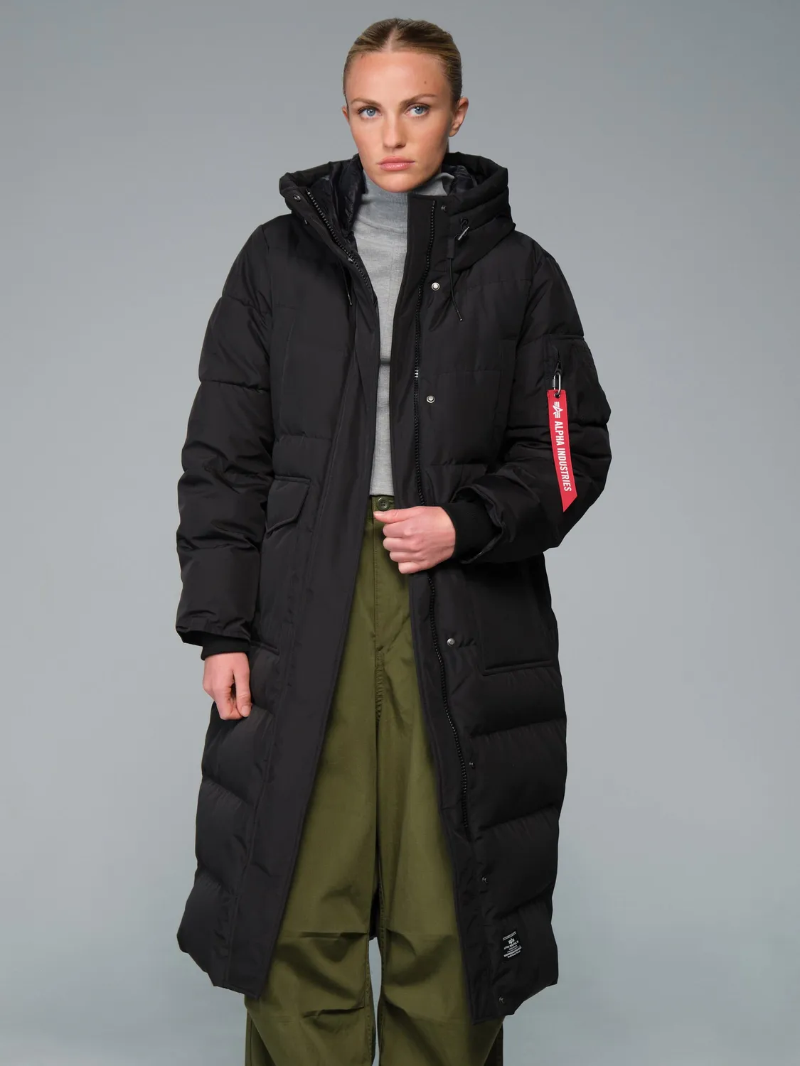 Alpha Industries Sierra Long parka puffer femme noir grand froid