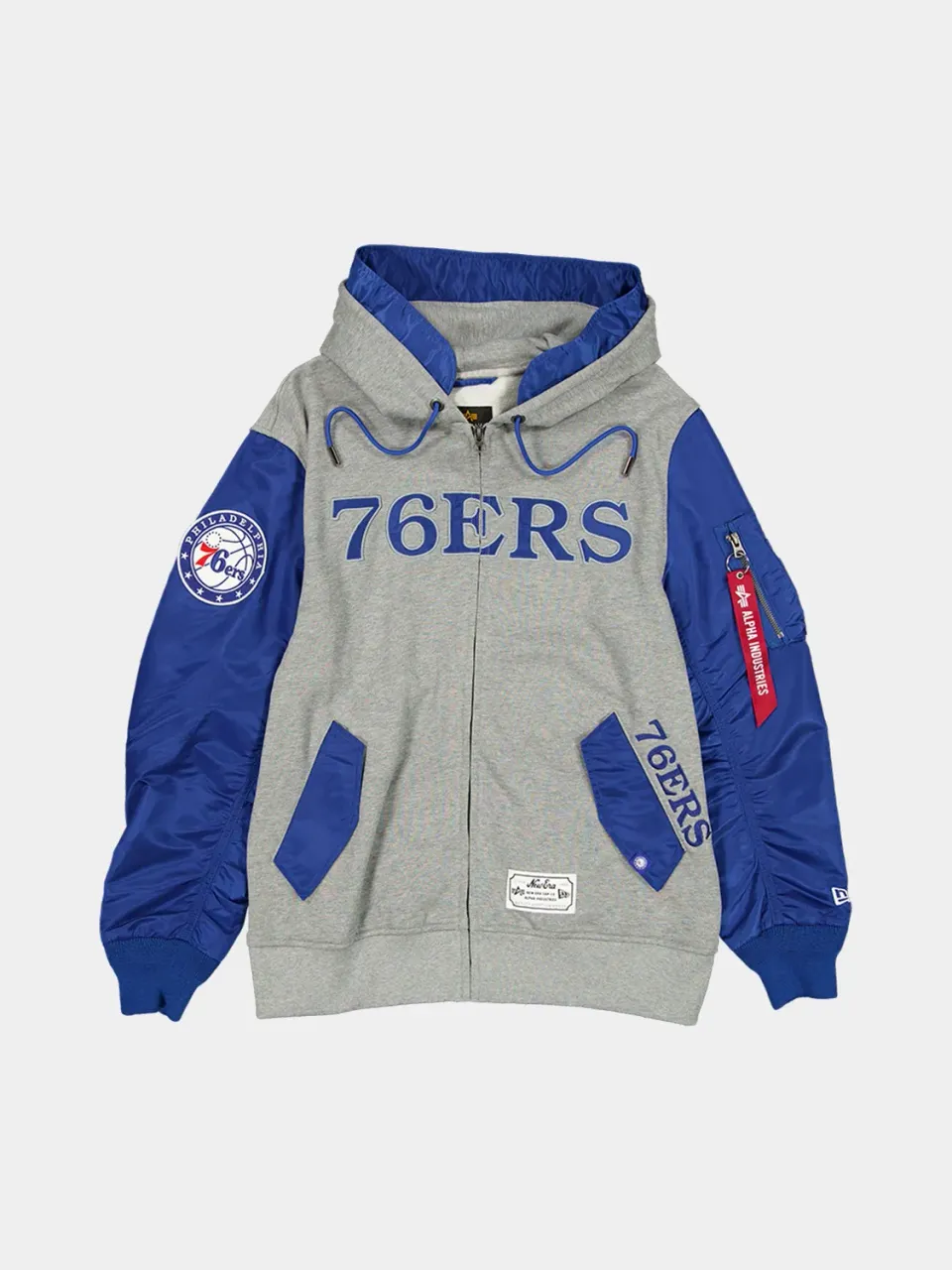 Alpha Industries MA-1 76ers hoodie zip bleu coton