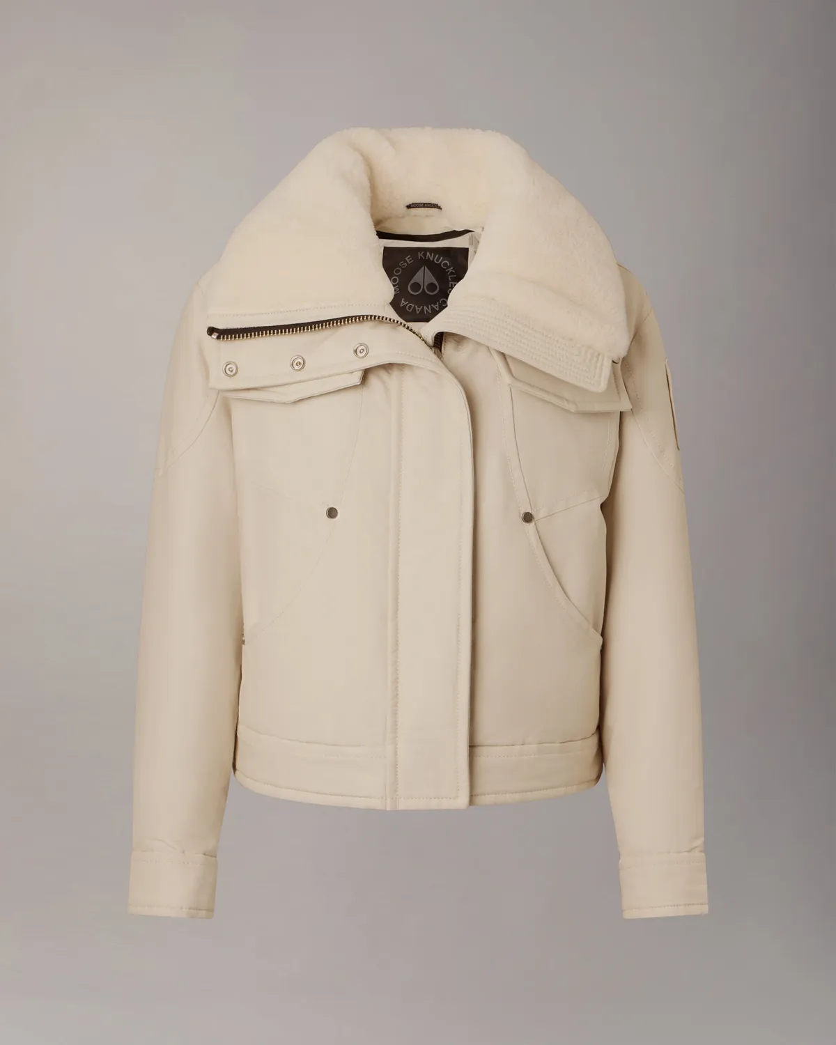 Moose Knuckles Aurora Trucker veste alabaster shearling