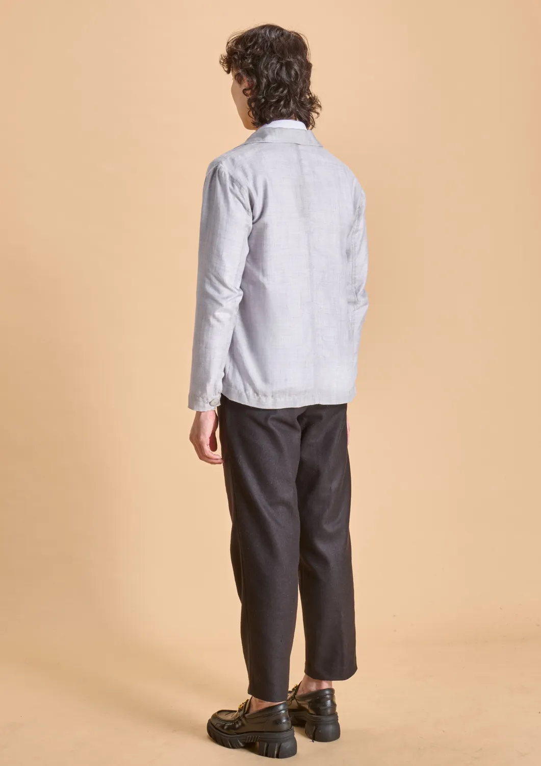 Soubacq Bleu Ama veste travail cachemire beige