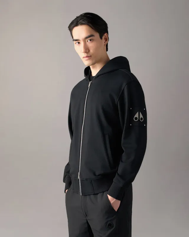 Moose Knuckles Hartsfield sweat zippé noir molleton