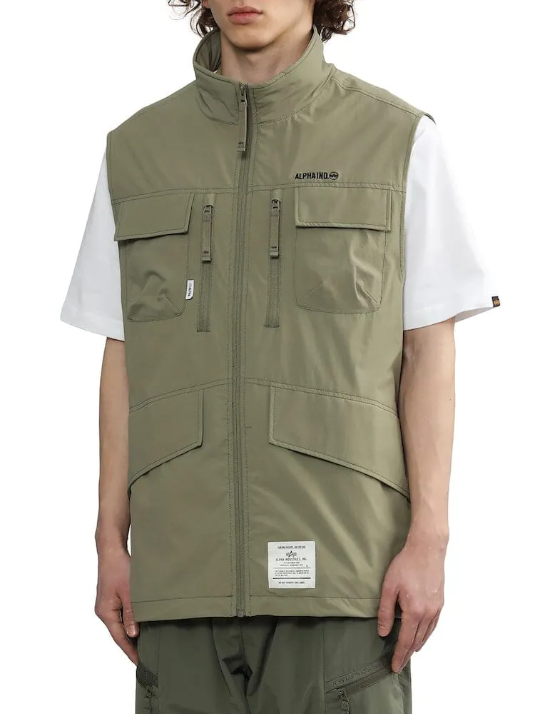 Alpha Industries UNFRM gilet tactique kaki nylon stretch