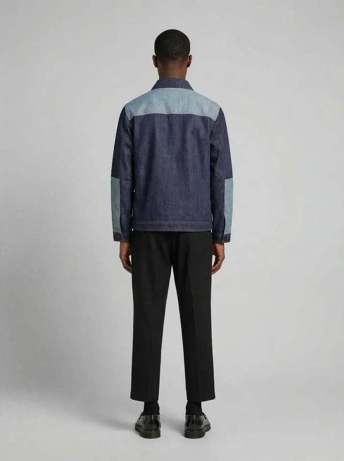 LEBRUN Worker Denim Gabardine Veste Patchwork