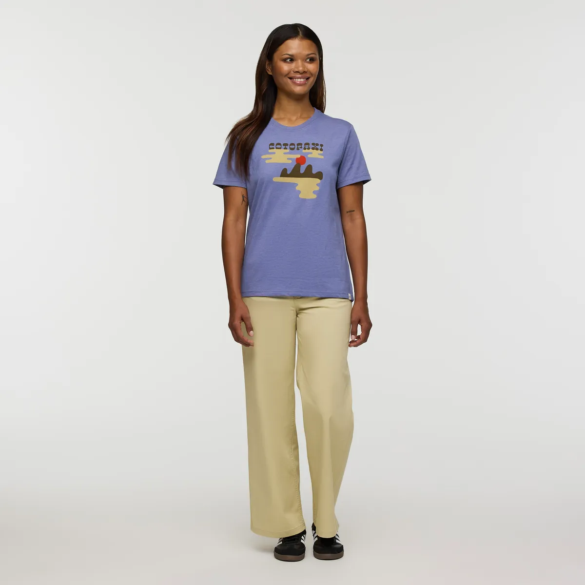 Cotopaxi Sunrise Lake t-shirt femme bleu smoke coton bio