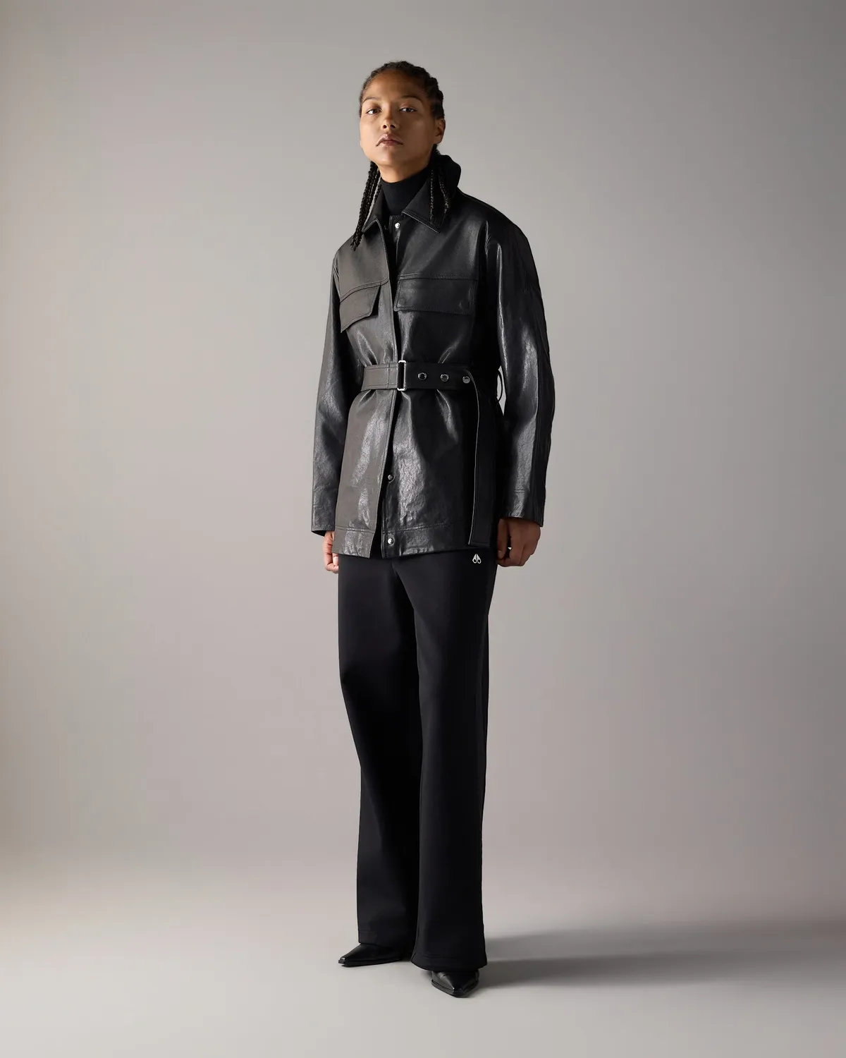 Moose Knuckles BLVD field blouson cuir noir