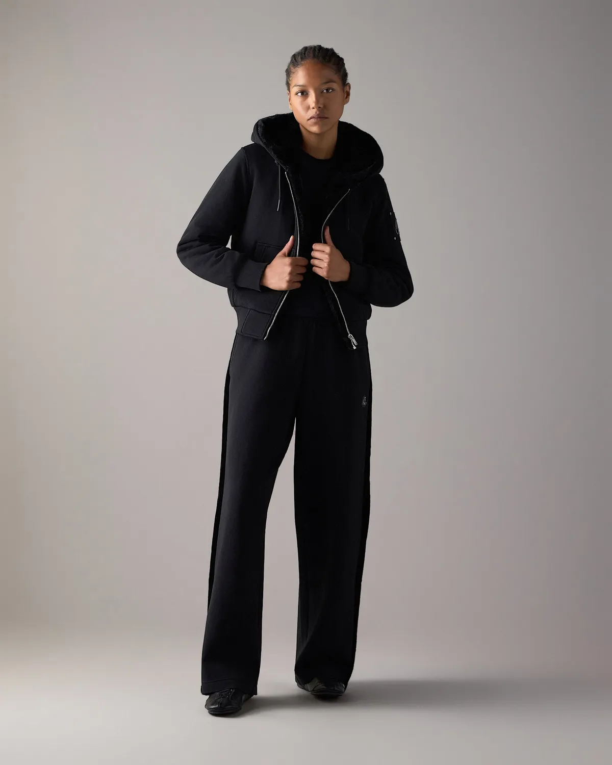 Moose Knuckles Classic Bunny hoodie noir molleton