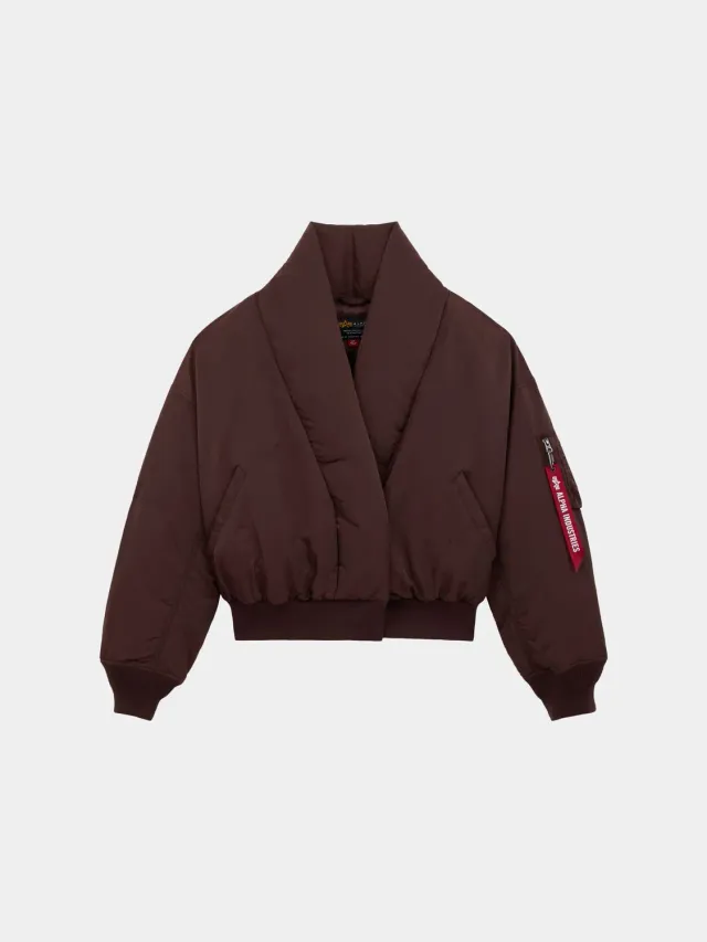 Alpha Industries Shawl Collar blouson bomber femme cocoa duvet