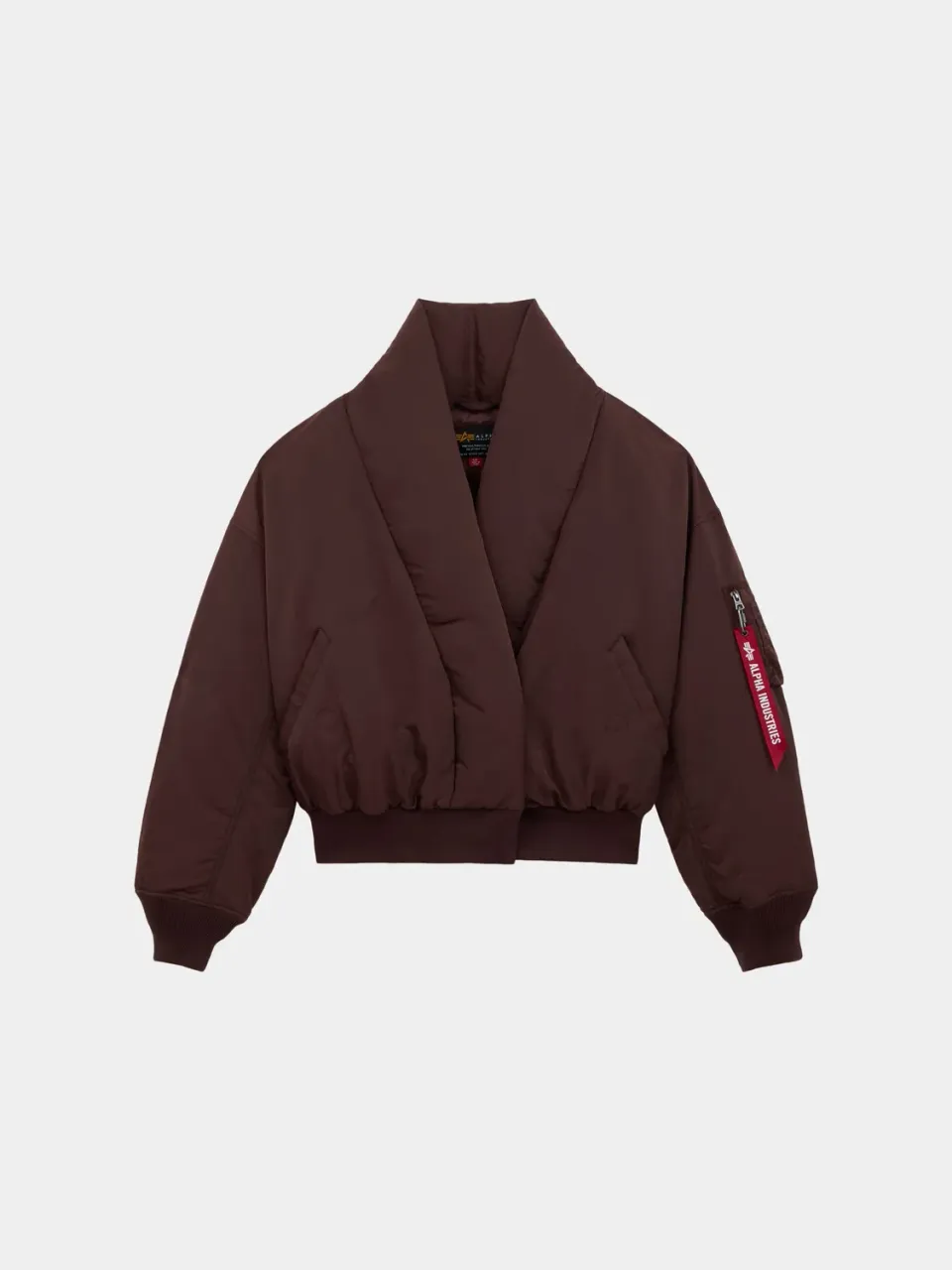 Alpha Industries Shawl Collar blouson bomber femme cocoa duvet