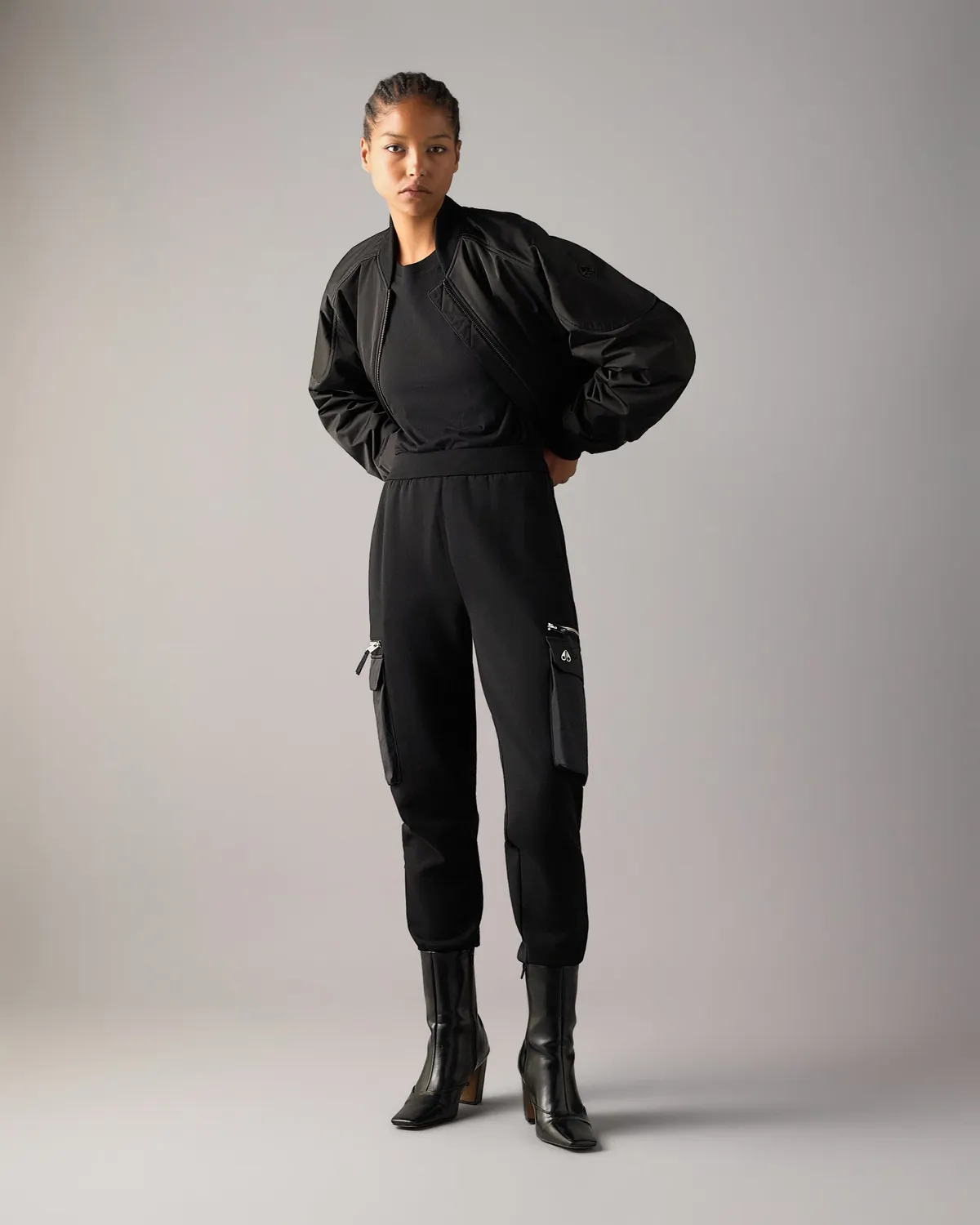 Moose Knuckles Drift Satin bomber noir