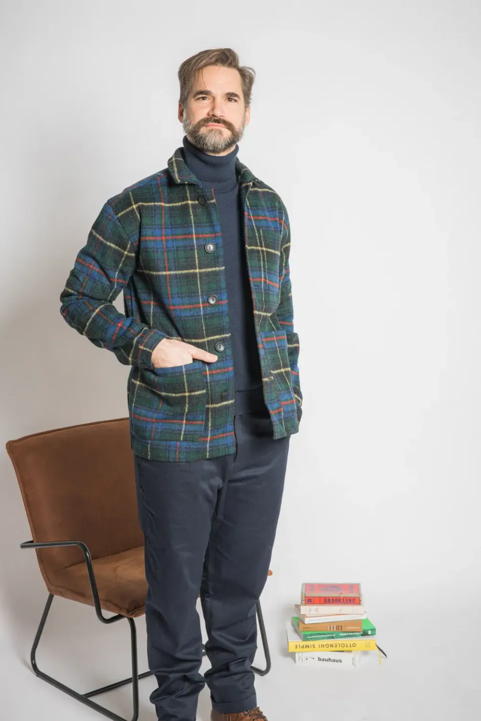 Soubacq Le Bleu Lord veste de travail carreaux