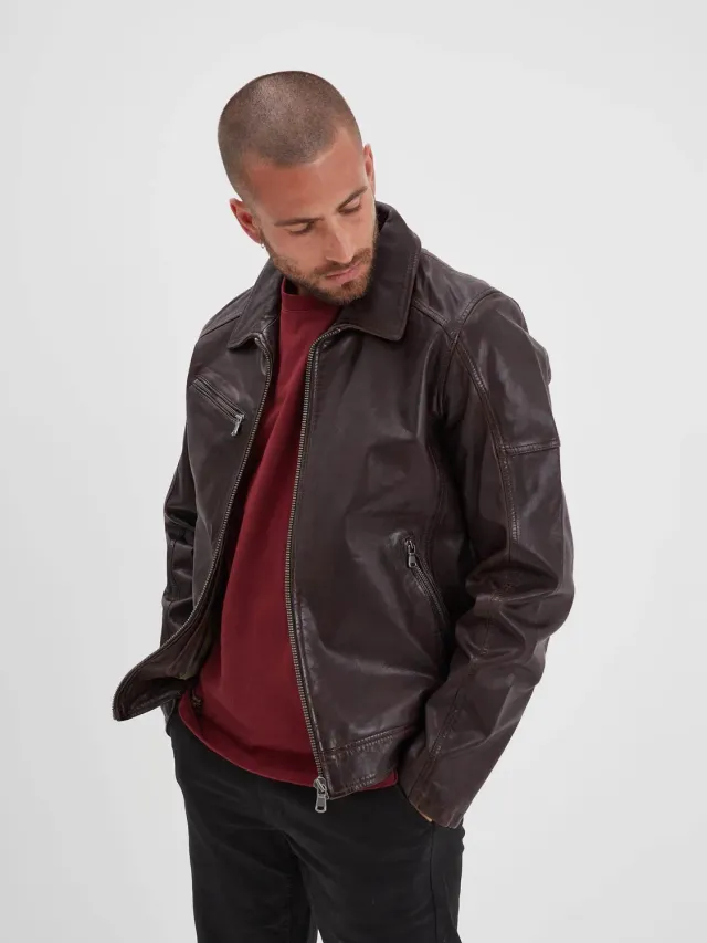 Daytona Mick blouson cuir homme bison cuir mouton