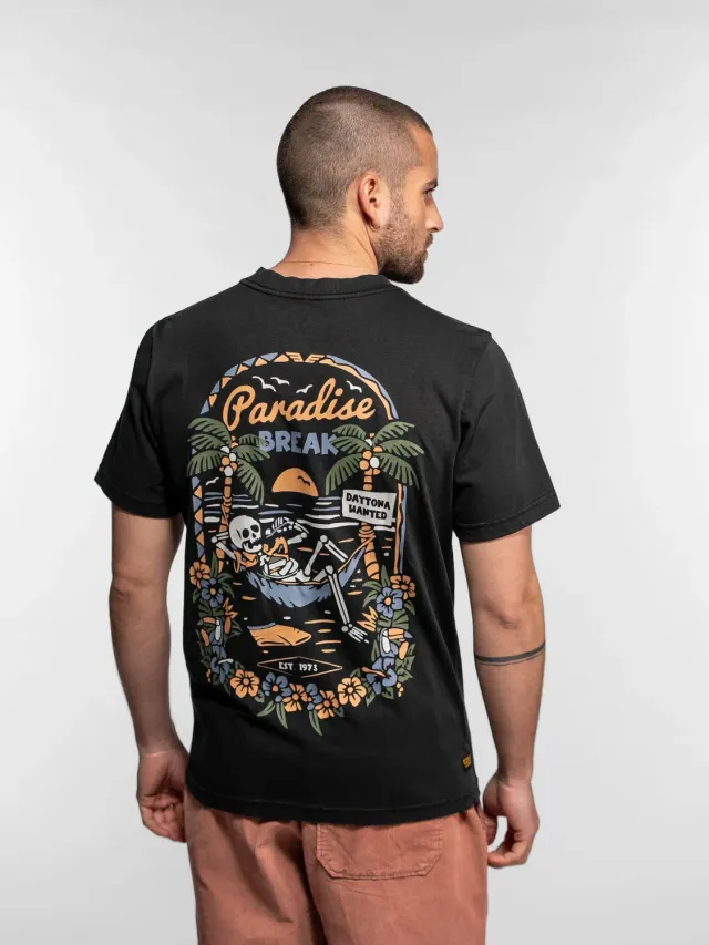 Daytona 73 Estill t-shirt homme noir coton 260 g