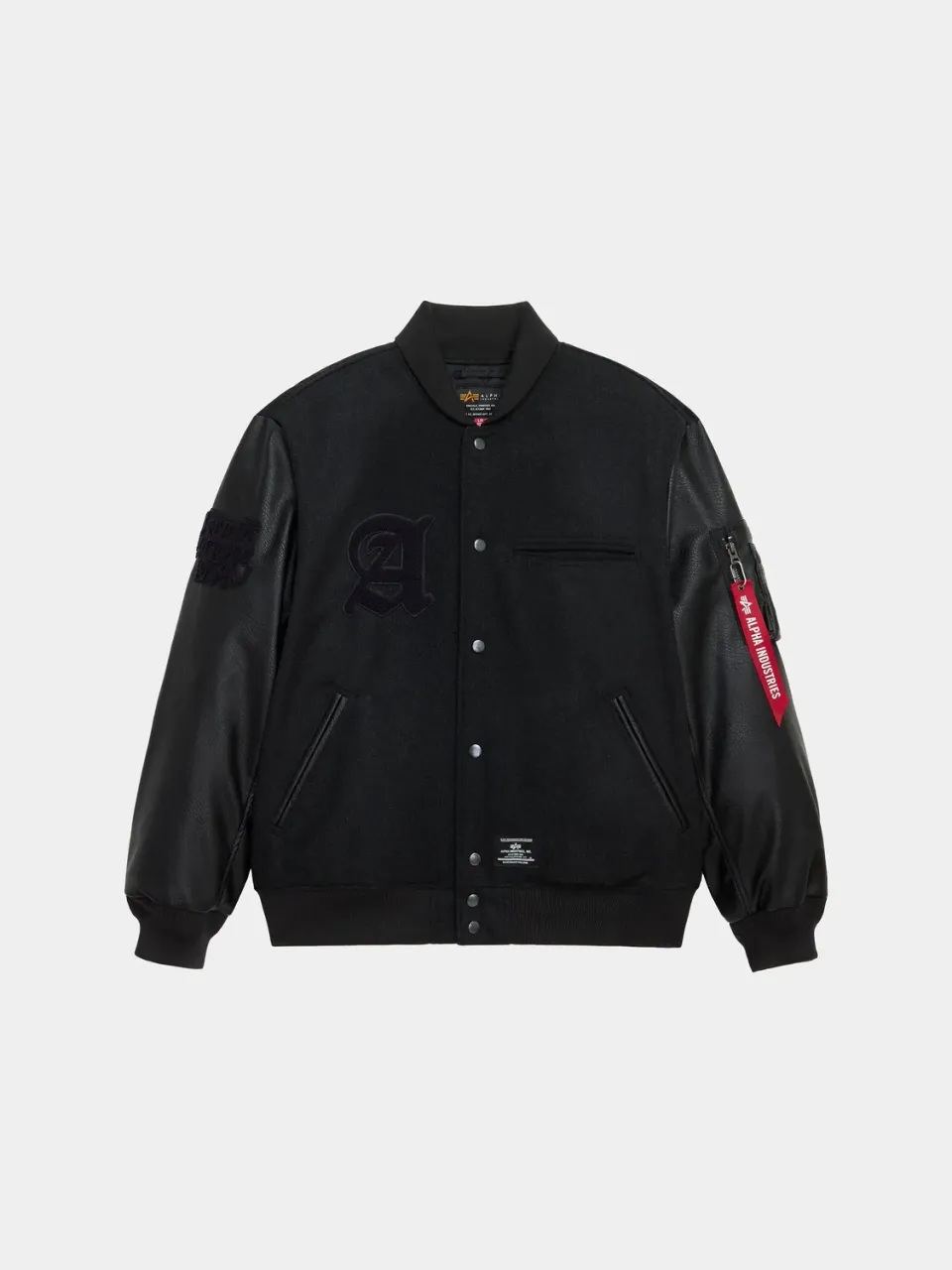 Alpha Industries Letterman blouson noir laine boutons-pression