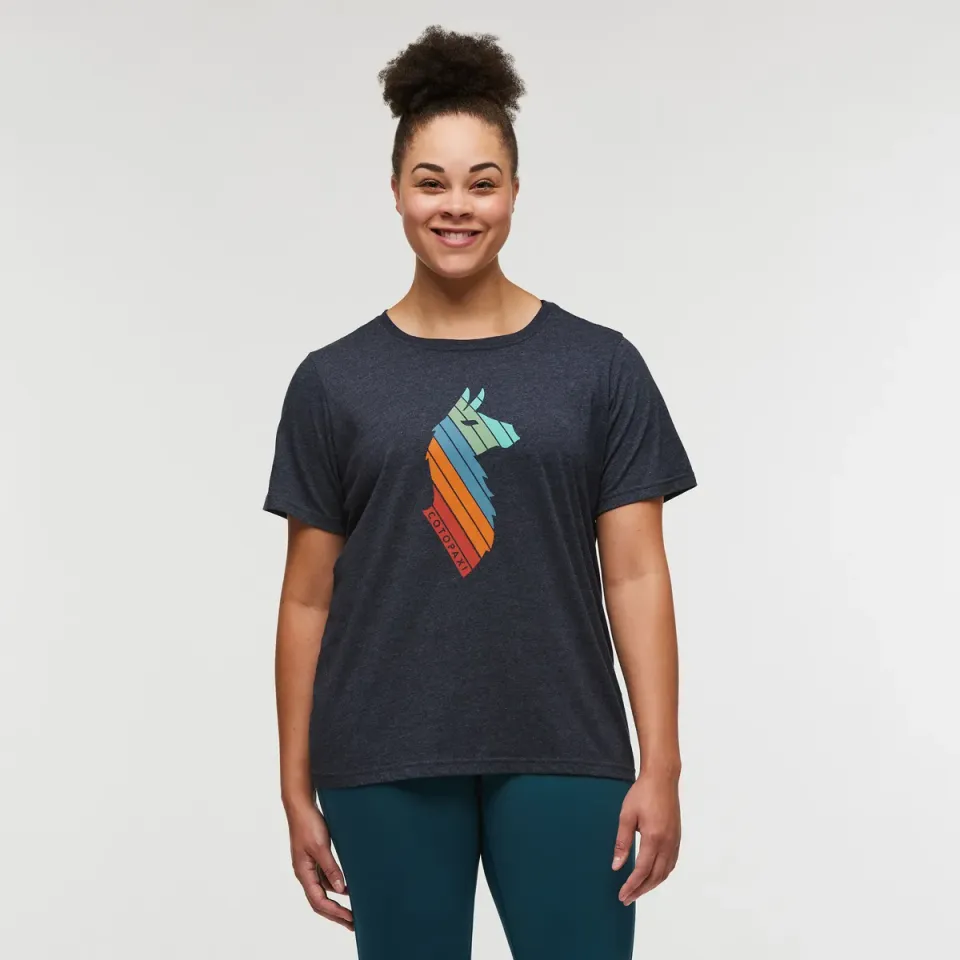 Cotopaxi Llama Stripes t-shirt femme Oatmeal rayures lama