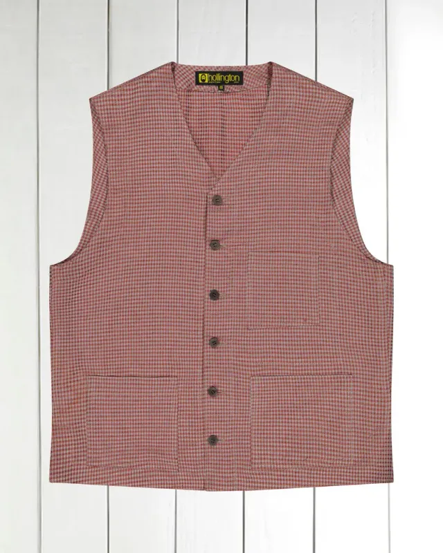Hollington gilet coton lin tarocco poches plaquées