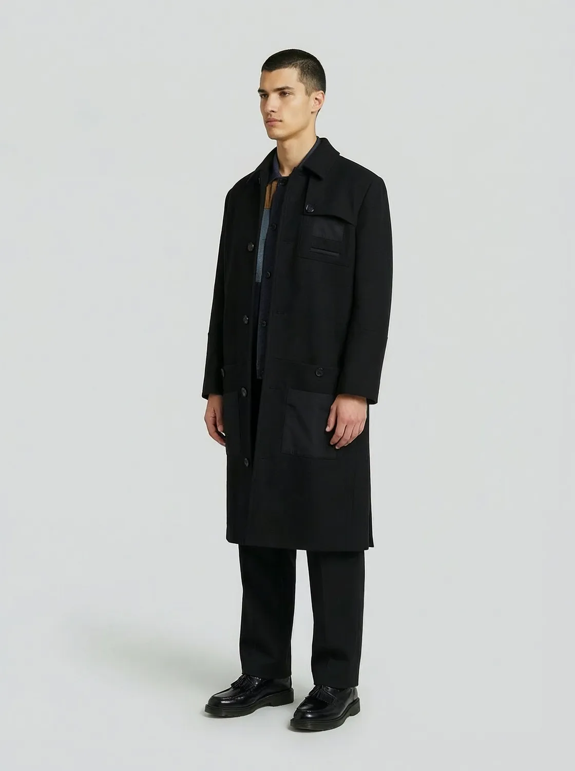 Lebrun manteau laine cachemire noir homme XS-XL
