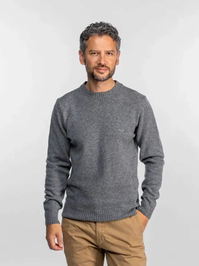 Daytona Nast pull laine col rond anthracite