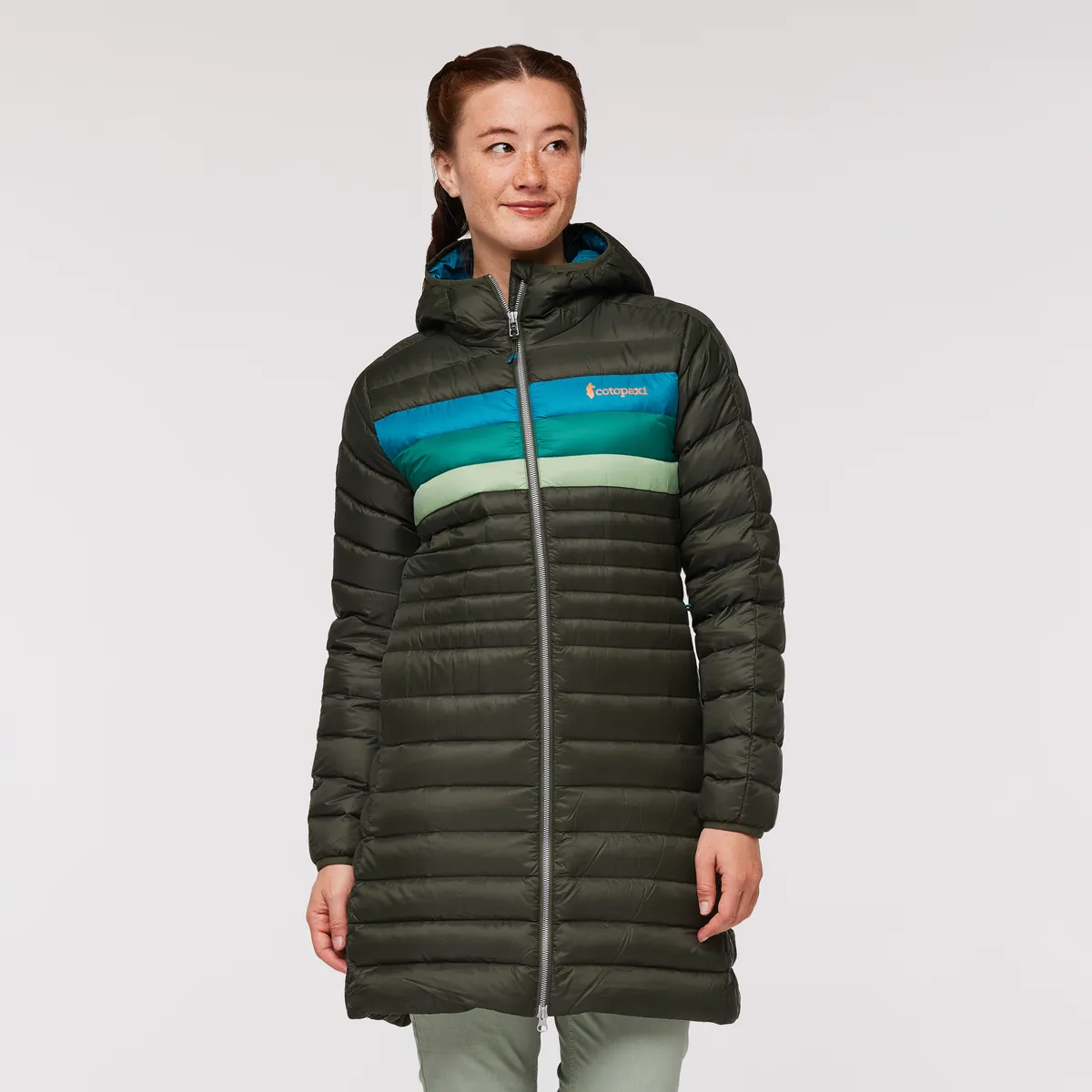Cotopaxi Fuego parka femme duvet 800 Graphite rayé