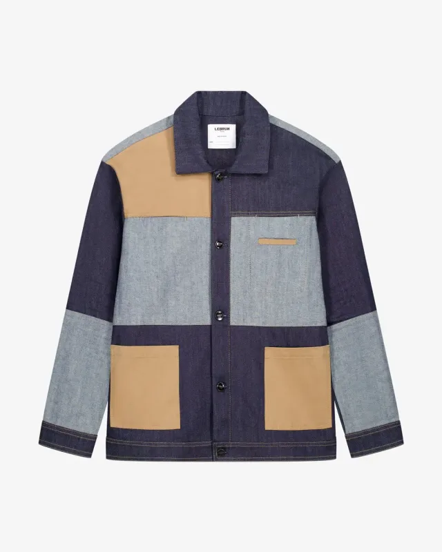 Lebrun Worker Jean Gabardine veste bleu coton