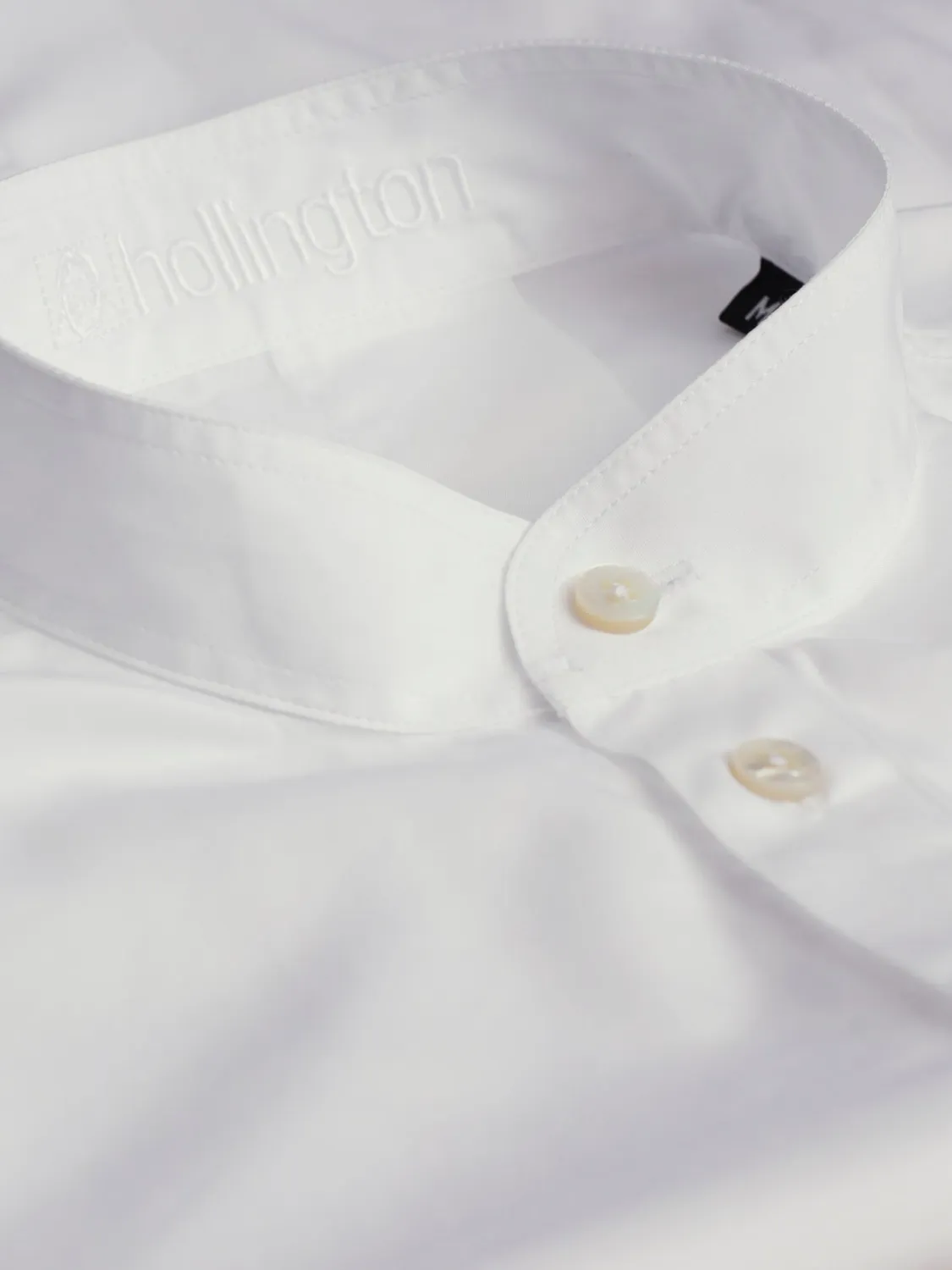 HOLLINGTON col mao popeline blanche chemise coton luxe