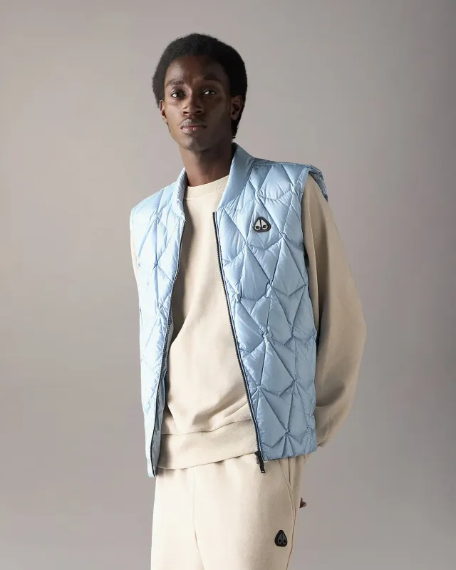 Moose Knuckles Iceberg Quilt Down Vest gilet blue ice matelassé