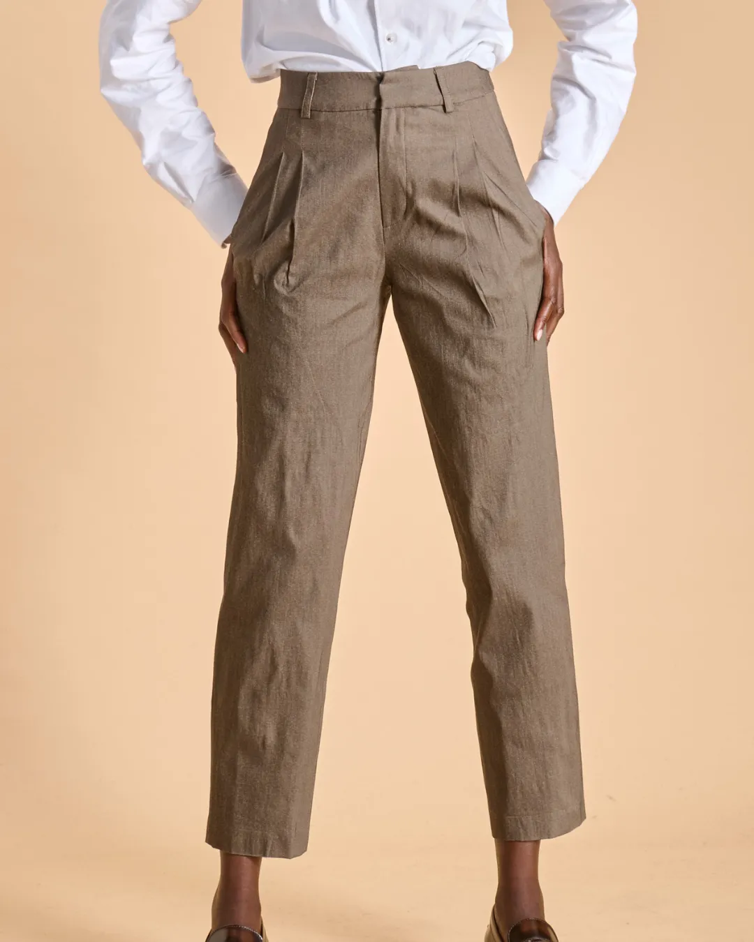 Soubacq Nara pantalon femme denim marron
