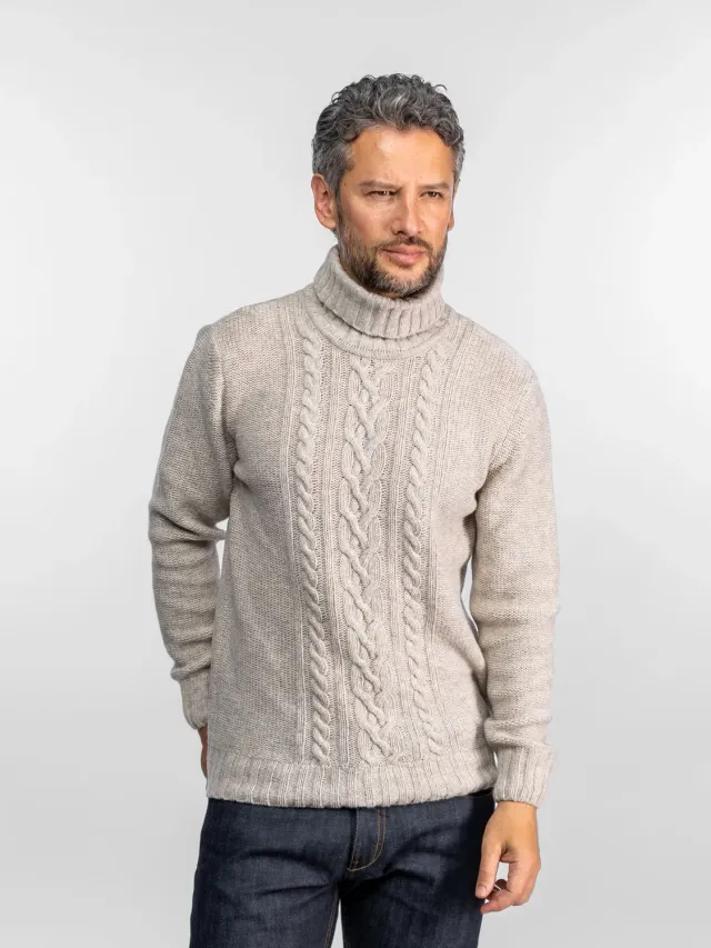 Daytona Turtle pull laine homme navy col montant