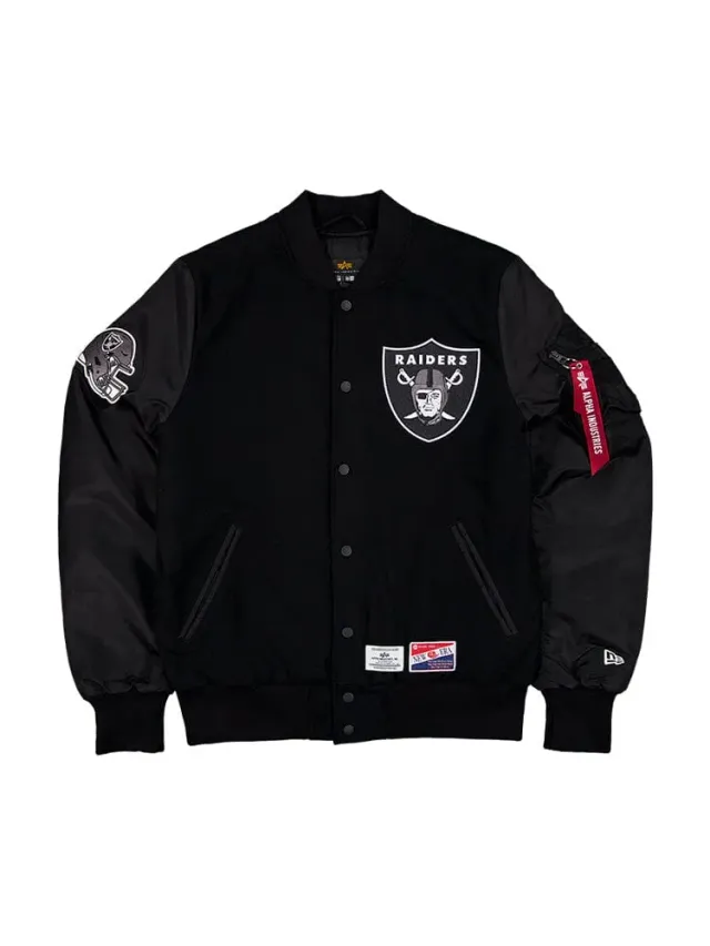 Alpha Industries MA-1 Raiders bomber noir laine patchs