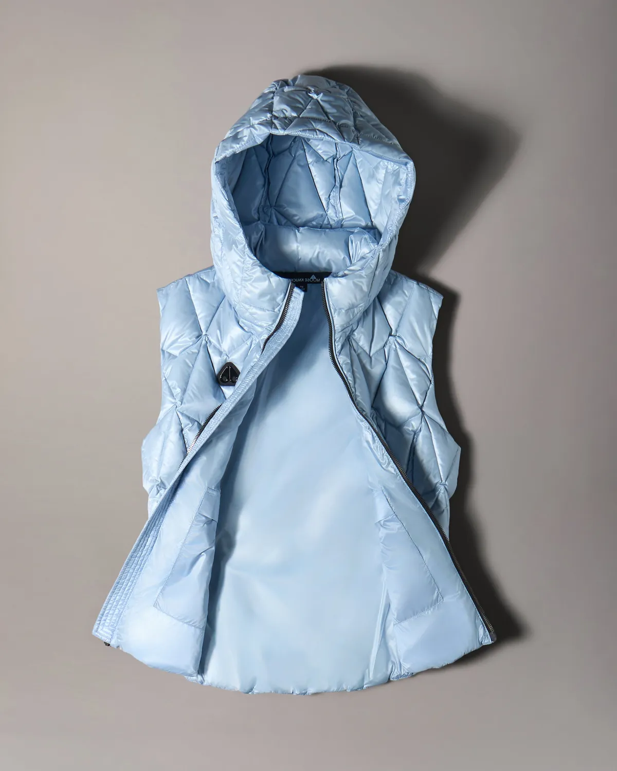 Moose Knuckles Iceberg Quilt gilet duvet bleu ice matelassé