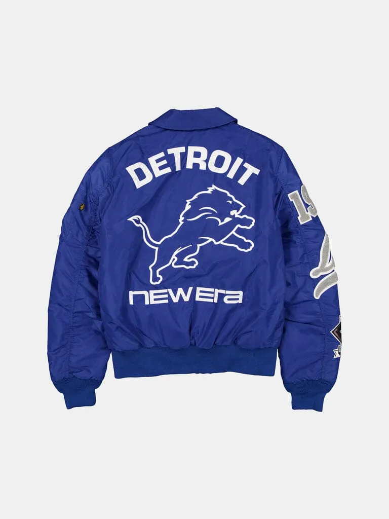 Alpha Industries MA-1 Detroit Lions bomber bleu nylon