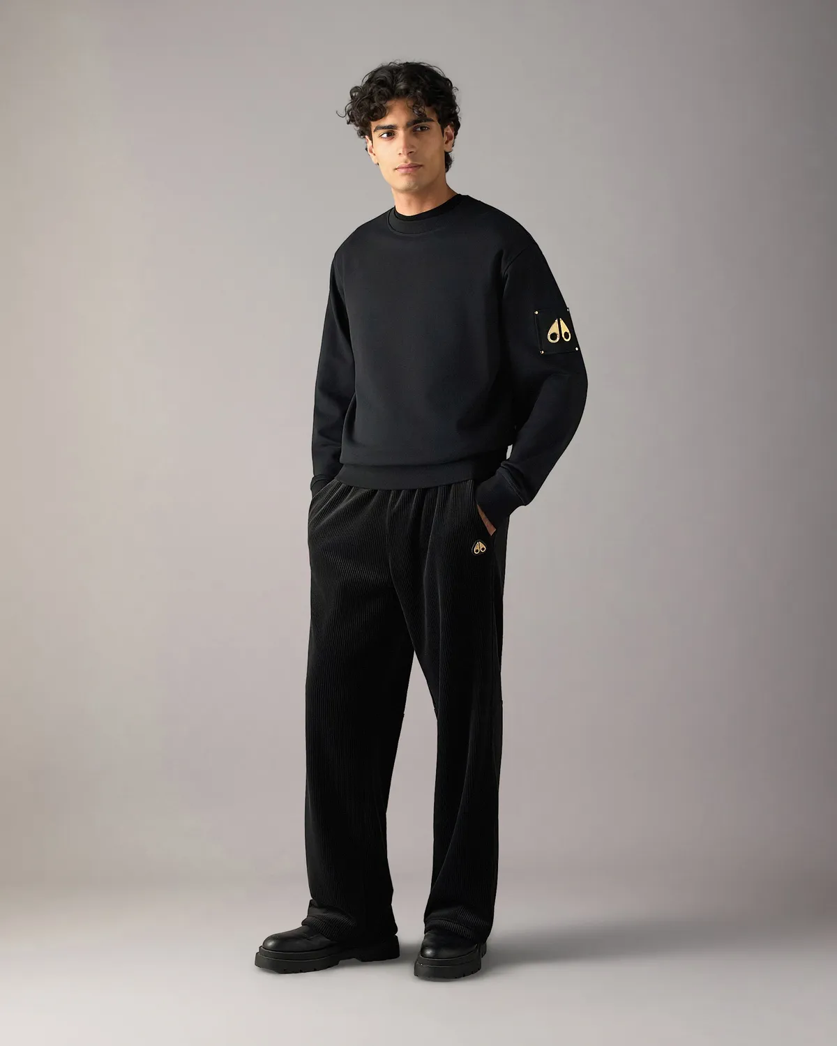 Moose Knuckles Gold Series Hartsfield Sweatshirt noir col rond
