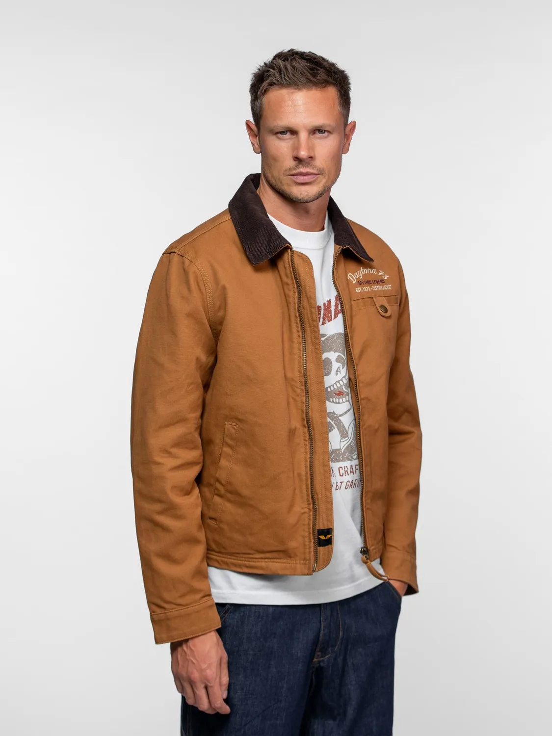 DAYTONA Deckett veste worker toile coton cognac