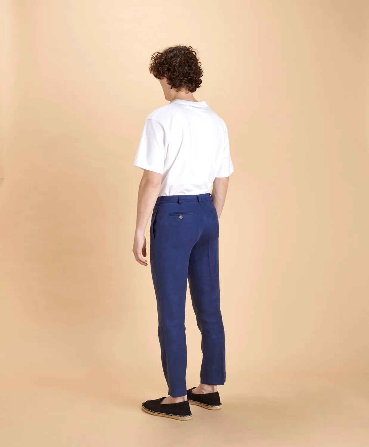Soubacq Roma pantalon homme alcantara bleu