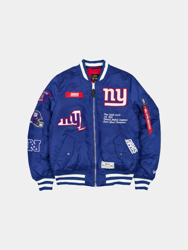 Alpha Industries New York Giants MA-1 bomber nylon bleu