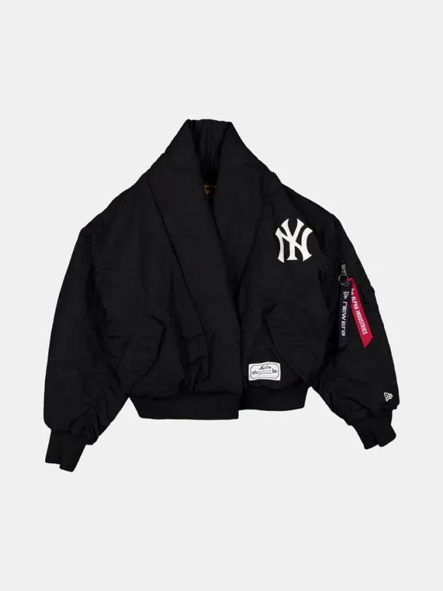 Alpha Industries Yankees Shawl Blouson bomber col châle noir femme
