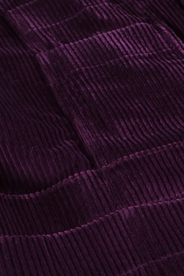 Hollington gilet 20 poches velours laine magenta