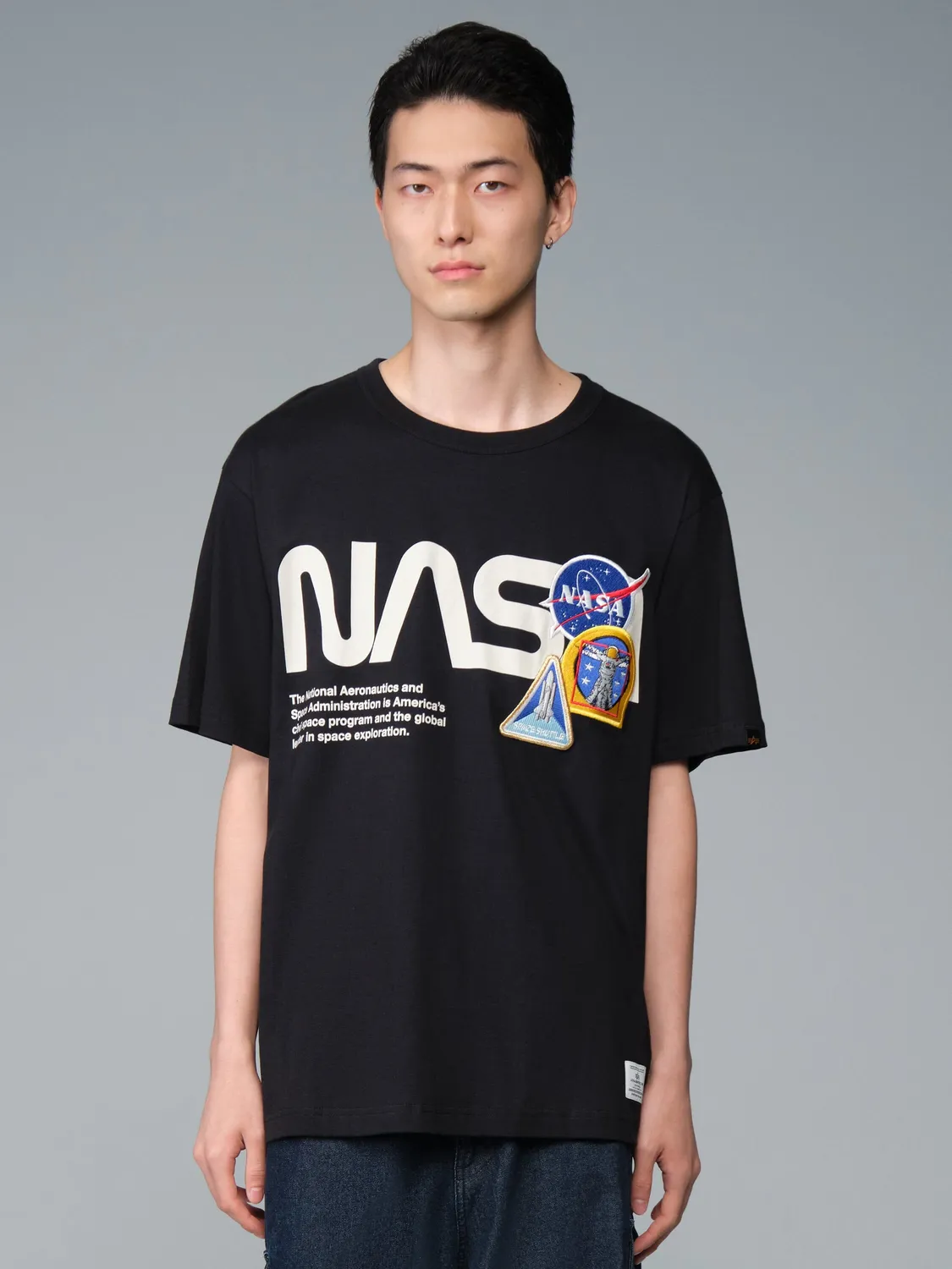 Alpha Industries NASA Galaxy t-shirt coton noir patchs