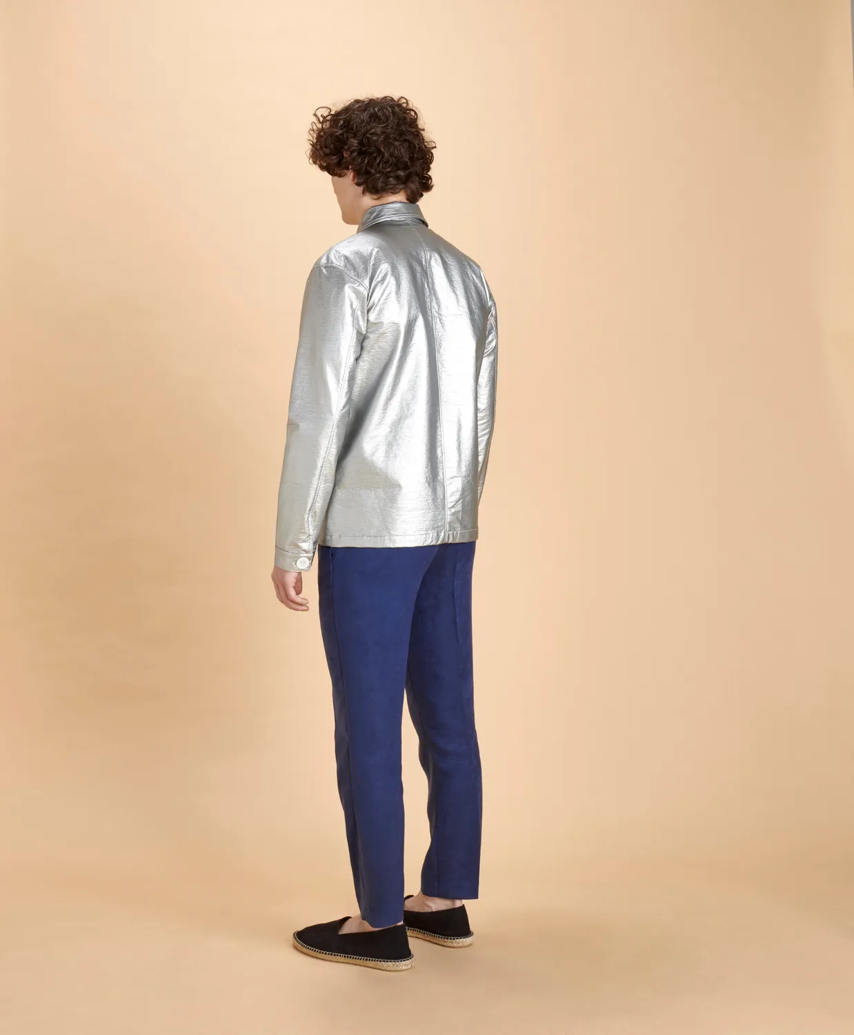 Soubacq Le Bleu Cosmic veste de travail vinyle futuriste