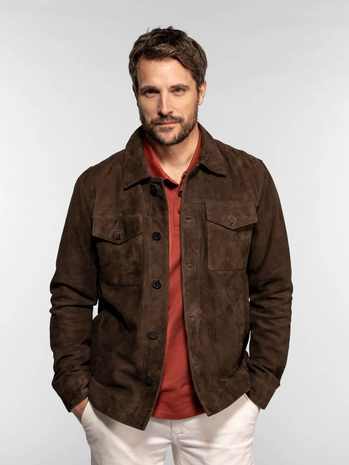 DAYTONA Windham veste suédine cuir chèvre col chemise