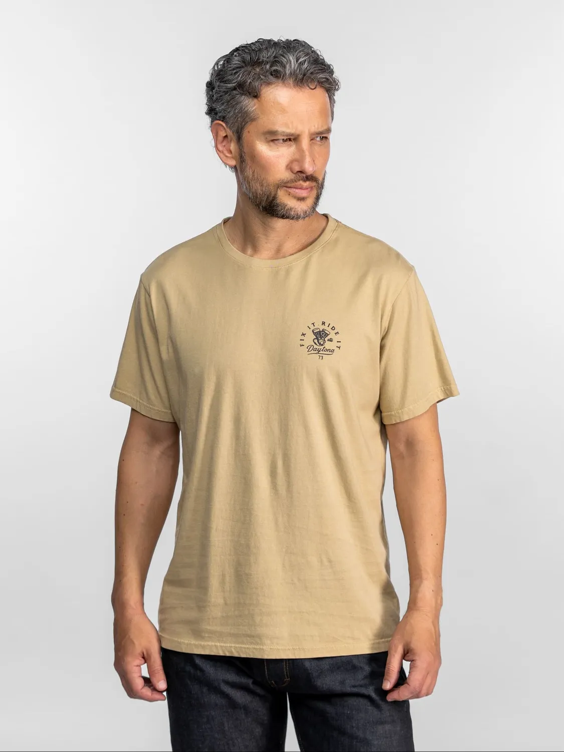 Daytona Ponce t-shirt homme irish cream stone wash 180g