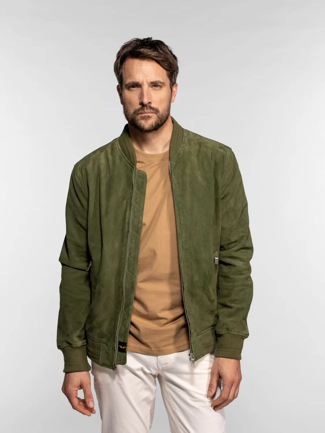 Daytona Gila bomber cuir suédé Cognac homme