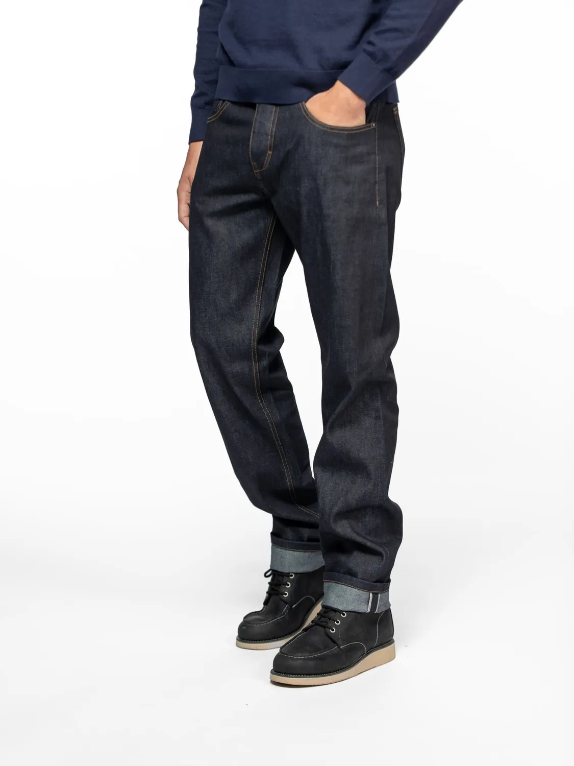 DAYTONA Hachimoto jean homme droit brut indigo