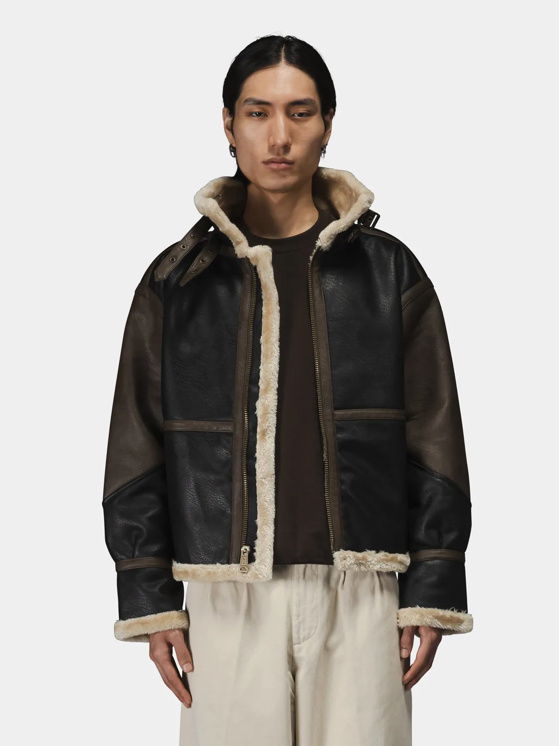 Alpha Industries B-3 Mod blouson simili cuir marron sherpa