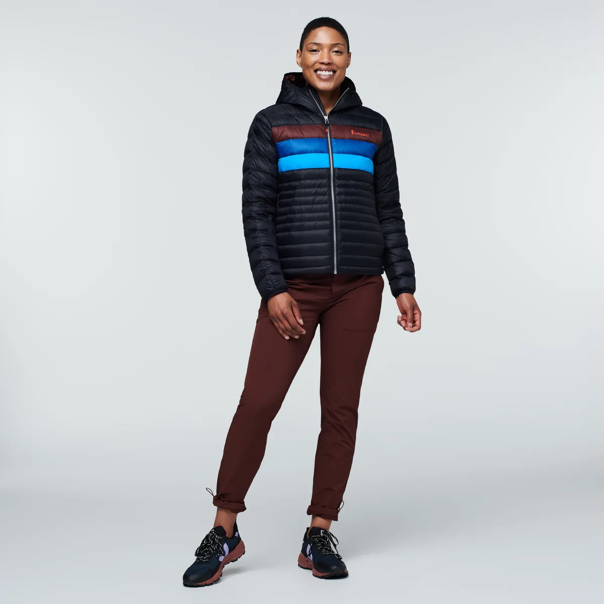 Cotopaxi Fuego Hooded Down Jacket doudoune femme Amber Stripes