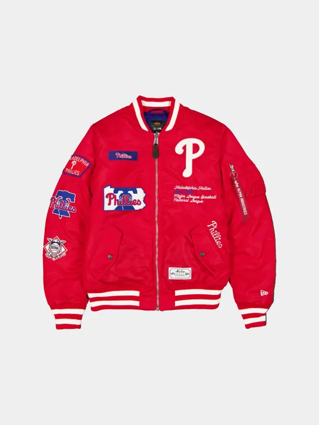 Alpha Industries Philadelphia Phillies New Era MA-1 blouson bomber rouge