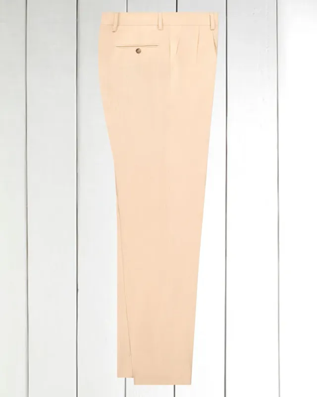 Hollington pantalon Luca plissé lin écru hopsack