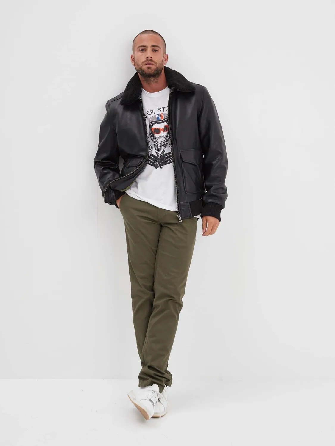 Daytona Mirage blouson aviateur cuir noir vachette